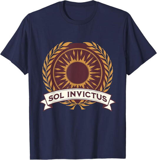 Agema Apparel Sol Invictus Roman God of the Sun Roman Mythology , Small, Black T-Shirt - T-Shirt | Navy