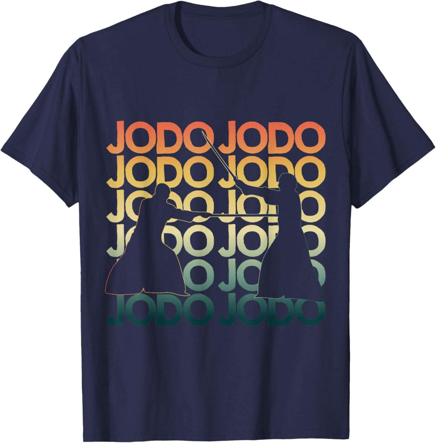 Retro jodo Repetitive Vintage Fighter T-Shirt - T-Shirt | Navy
