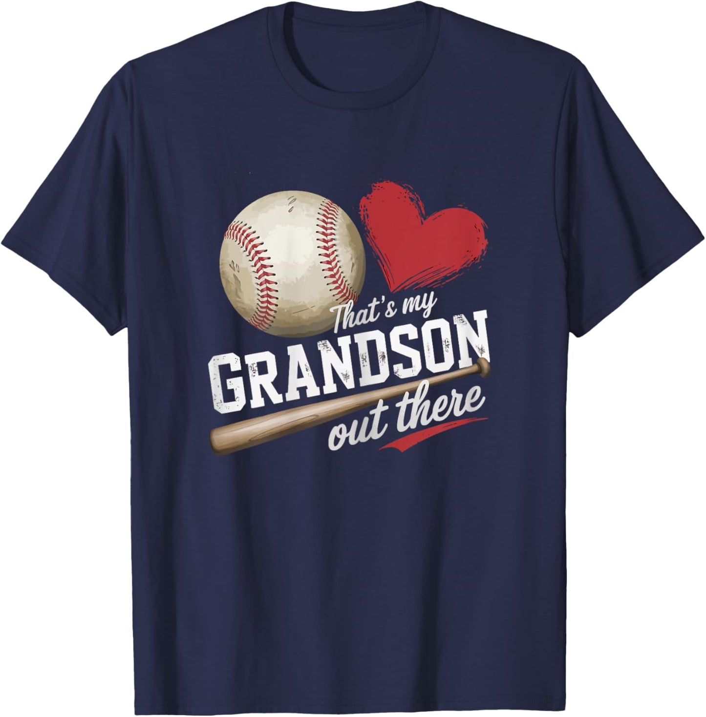That'S My Grandson Out There Baseball Grandma Mothers Day T-Shirt - T-Shirt | Navy