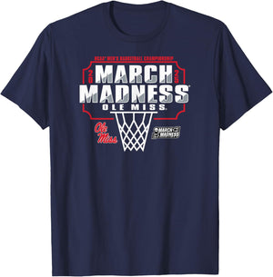 Mississippi Ole Miss Rebels March Madness 2025 Basketball T-Shirt - T-Shirt | Navy