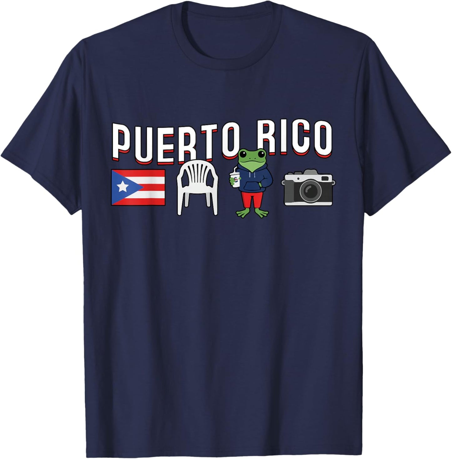 Porto Rico Frog Coqui Drapeau hispanique Porto Rico T-Shirt - T-Shirt | Navy
