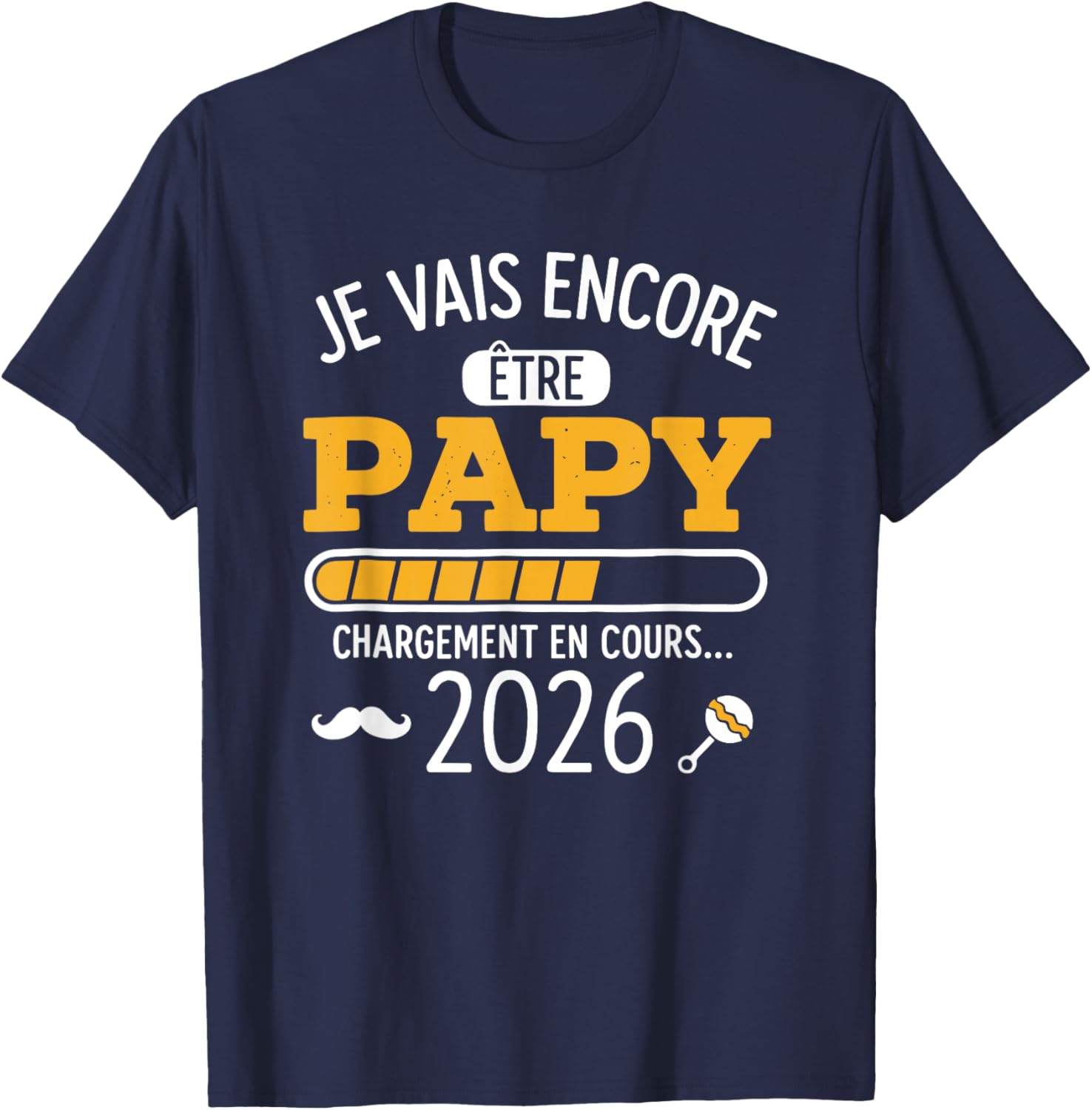 Grandpa 2026 in progress Announcement Pregnancy Grandpa Second Time T-Shirt - T-Shirt | Navy