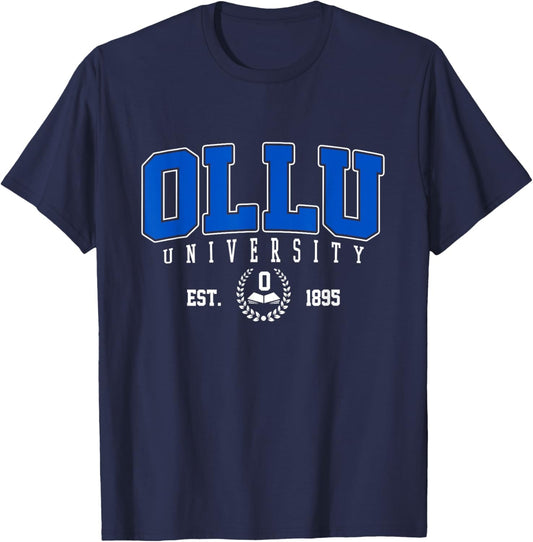 OLLU Classic Varsity Arch Collegiate Women T-Shirt - T-Shirt | Navy
