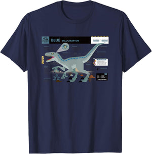Jurassic World Blue Velociraptor Profile T-Shirt - T-Shirt | Navy