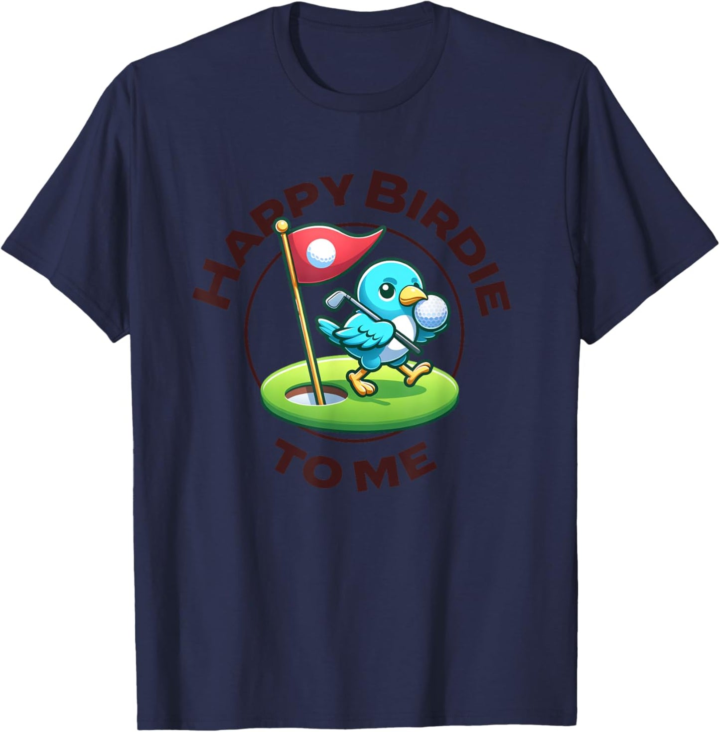 Funny Golf Birthday Happy Birdie Golfer Kids Boys Men T-Shirt - T-Shirt | Navy
