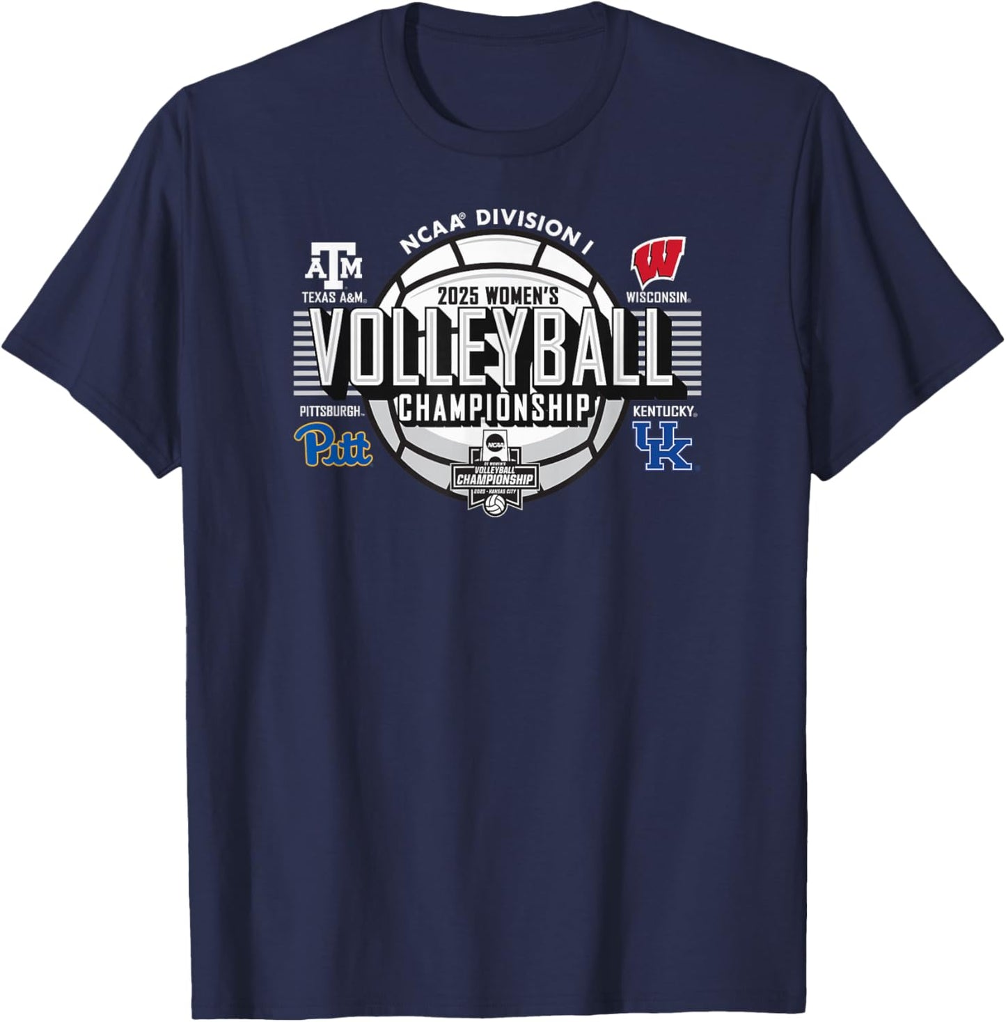 NCAA Women's Volleyball Championship 2025 Four Team T-Shirt - T-Shirt | Navy