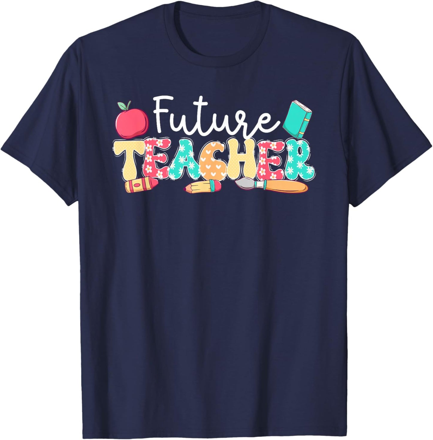 Future Teacher in Progress Groovy Student Teacher to Be T-Shirt - T-Shirt | Navy
