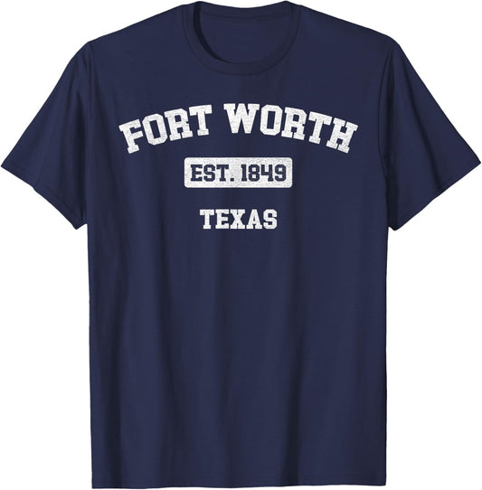 Vintage Fort Worth Texas TX Est. 1849 Souvenir T-Shirt - T-Shirt | Navy