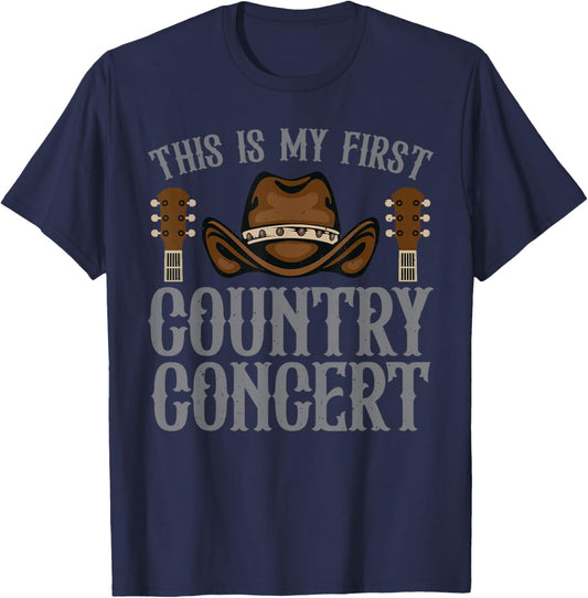 Country Concert Art Women Kids Country Music Lover T-Shirt - T-Shirt | Navy