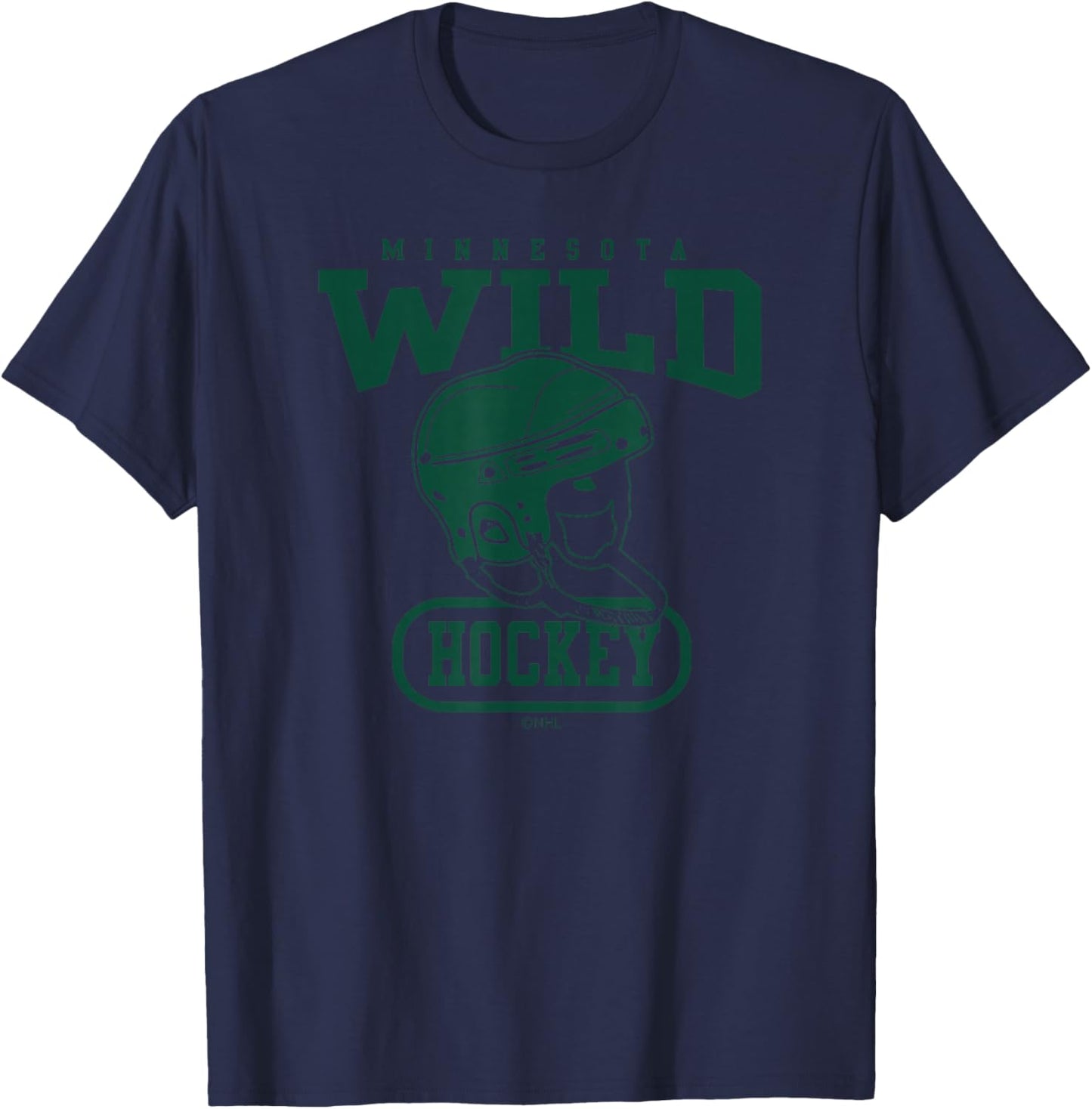 Minnesota Wild Helmet White NHL Officially Licensed T-Shirt - T-Shirt | Navy