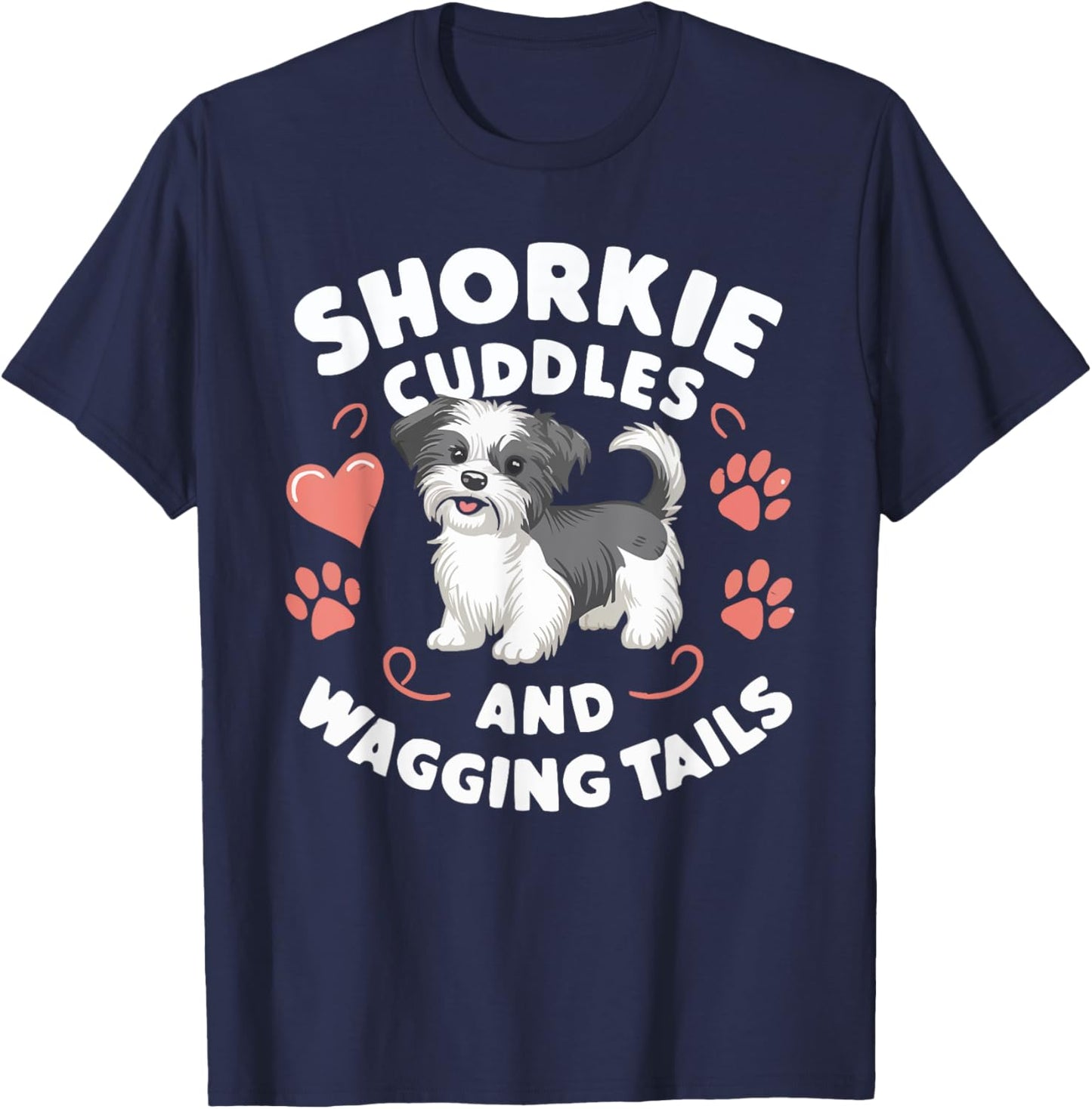 Shorkie Owner Dog Lover Puppy Shih Tzu Yorkshire Terrier T-Shirt - T-Shirt | Navy