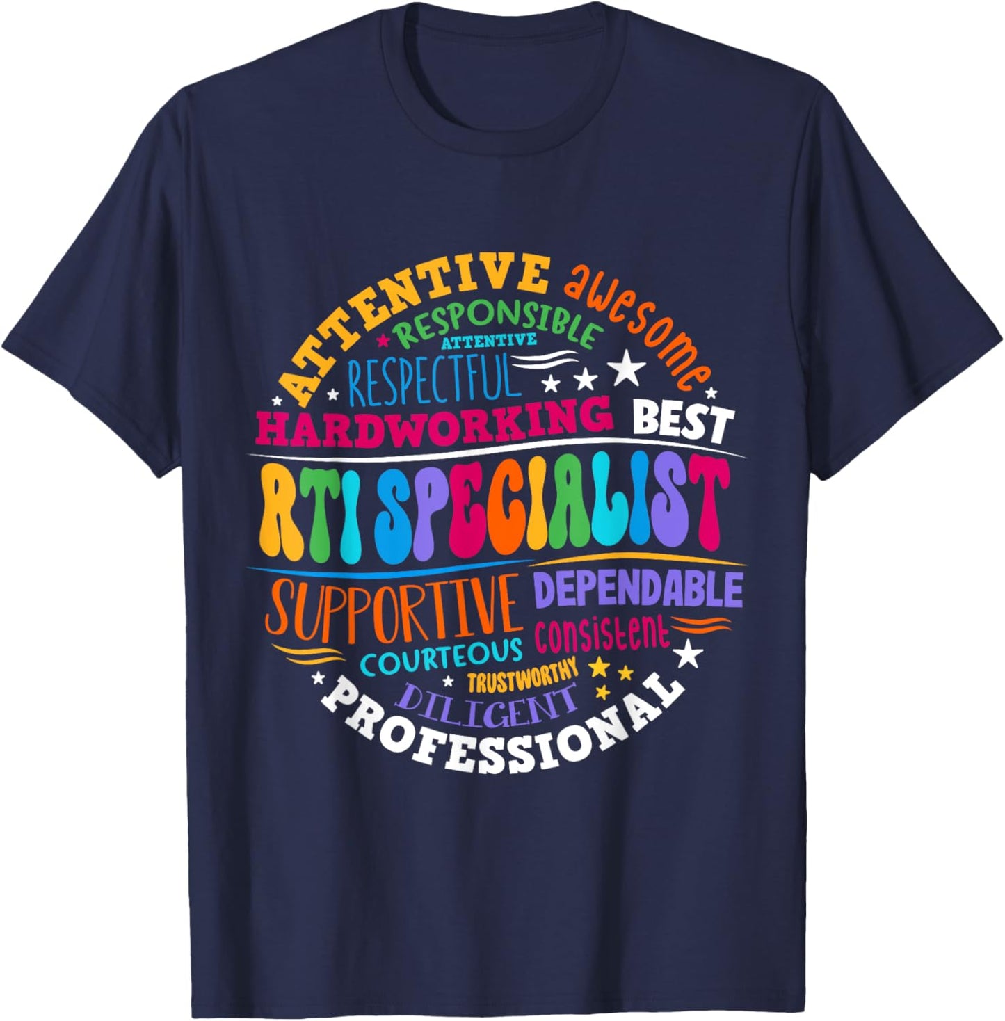 Groovy RTI Specialist T Response Intervention Teacher Squad T-Shirt - T-Shirt | Navy