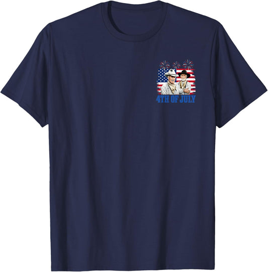 Western Cowboy Biscuits Freedom Fourth of July 2 Side T-Shirt - T-Shirt | Navy
