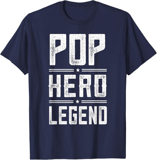 Pop Hero Legend - Vintage Distressed Pop T-Shirt - T-Shirt | Navy