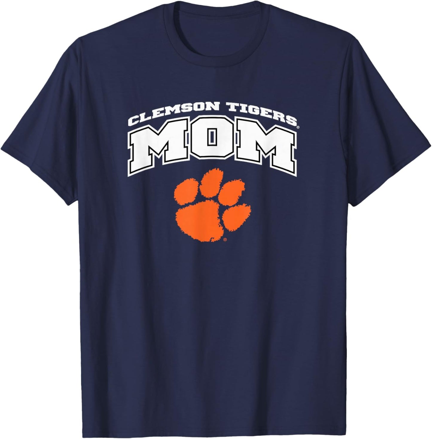 Clemson Tigers Mom Arching Purple Officially Licensed T-Shirt - T-Shirt | Navy