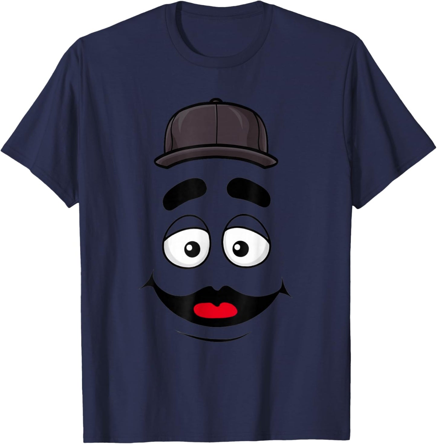 Funny Grimace Face For Halloween Costume T-Shirt - T-Shirt | Navy