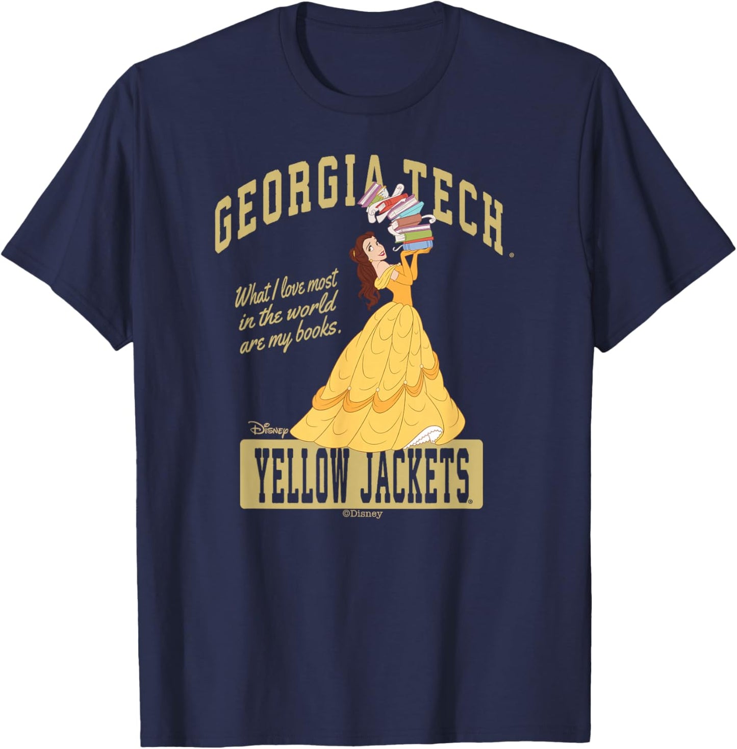 Georgia Tech Yellow Jackets Princess Belle Navy T-Shirt - T-Shirt | Navy