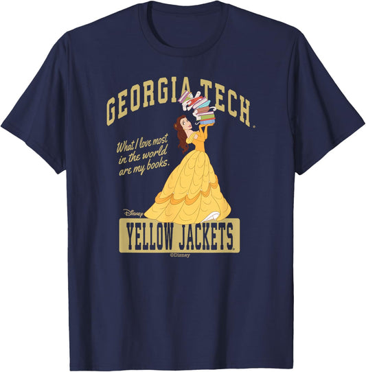 Georgia Tech Yellow Jackets Princess Belle Navy T-Shirt - T-Shirt | Navy