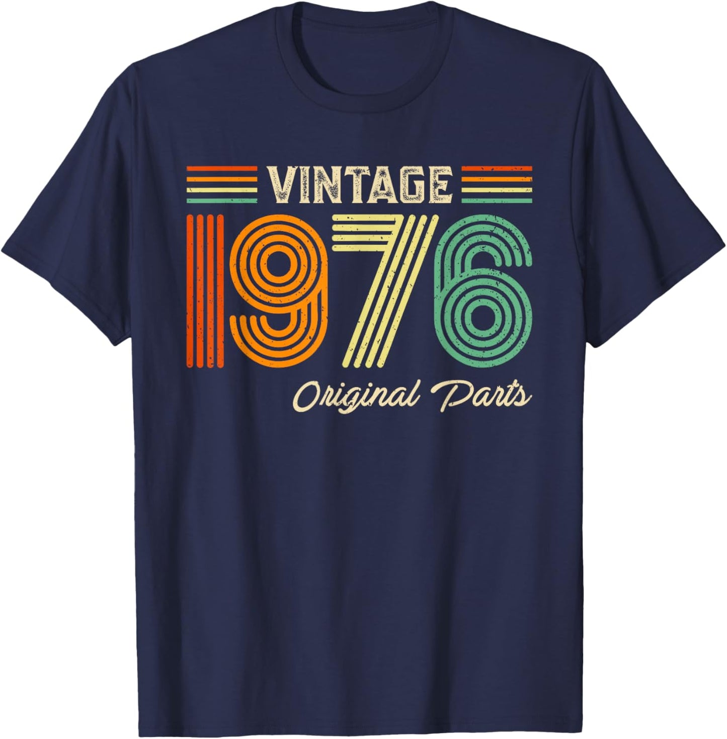 Vintage 1976 Original Parts Birthday 1976 Men Women Vintage T-Shirt - T-Shirt | Navy
