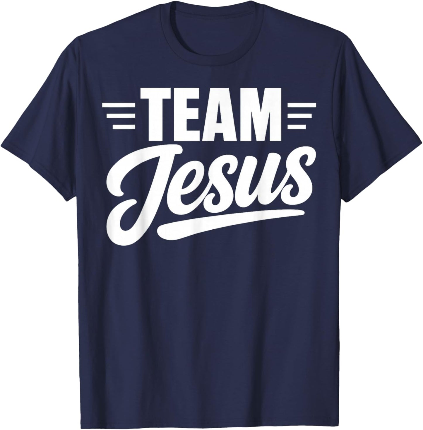 Team Jesus Typography Design T-Shirt - T-Shirt | Navy