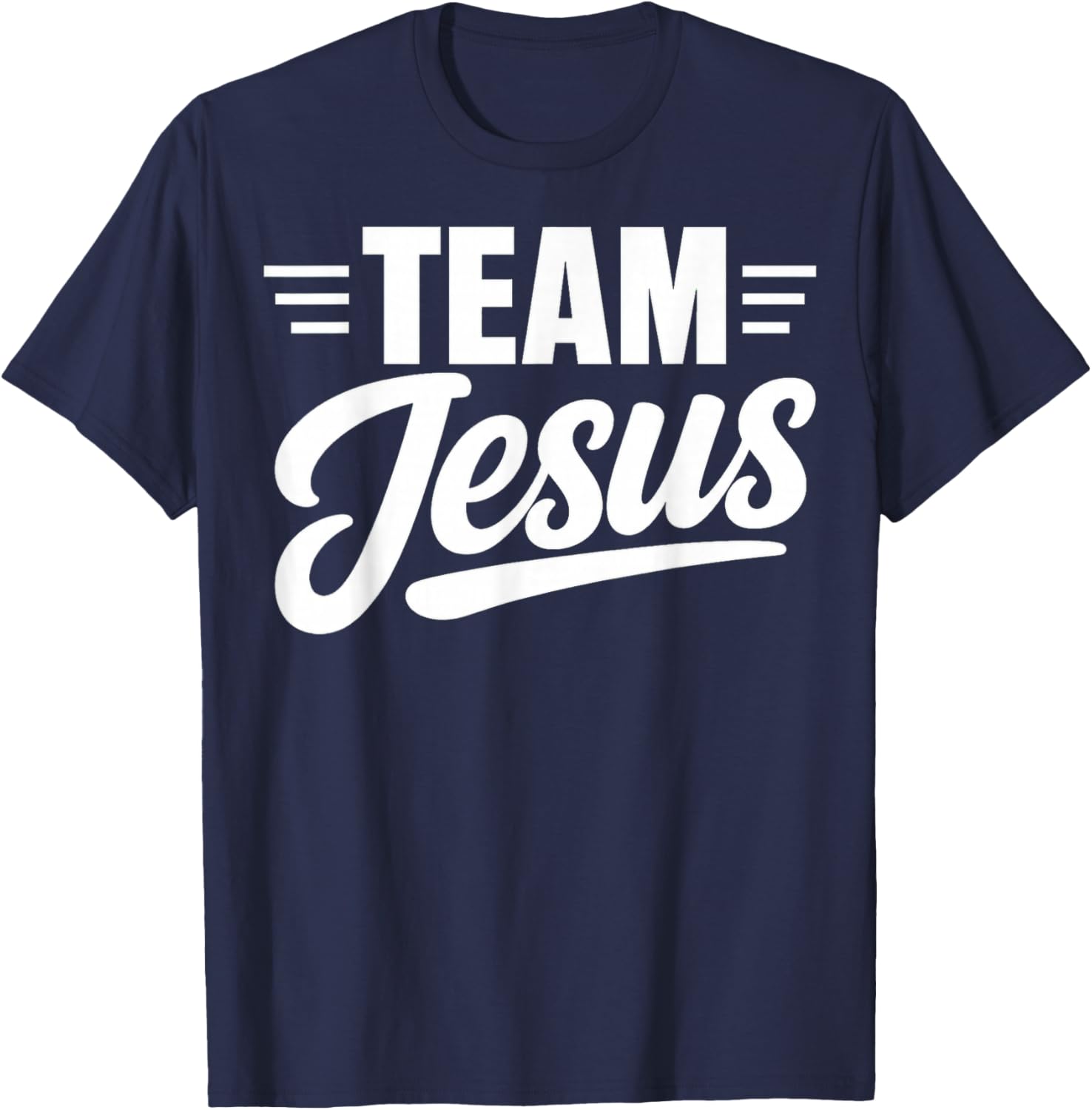Team Jesus Typography Design T-Shirt - T-Shirt | Navy