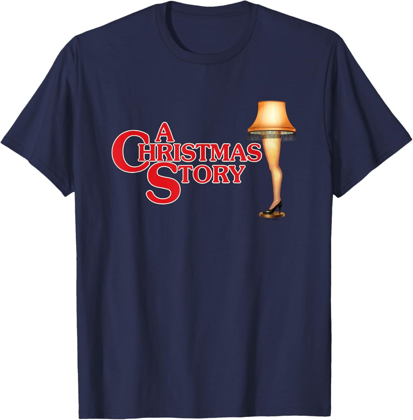 A Christmas Story Type With Leg Lamp T-Shirt - T-Shirt | Navy