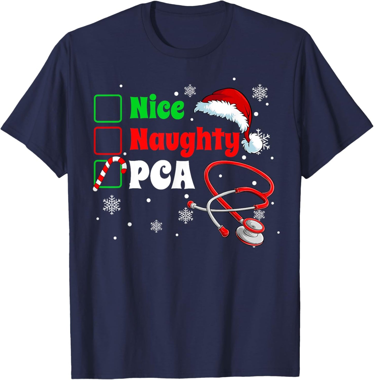 Scrub Top Men Women Xmas T-Shirt - T-Shirt | Navy