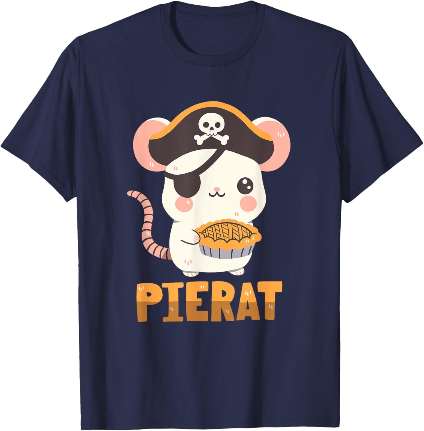 Pirate Rat With A Pie T-Shirt - T-Shirt | Navy
