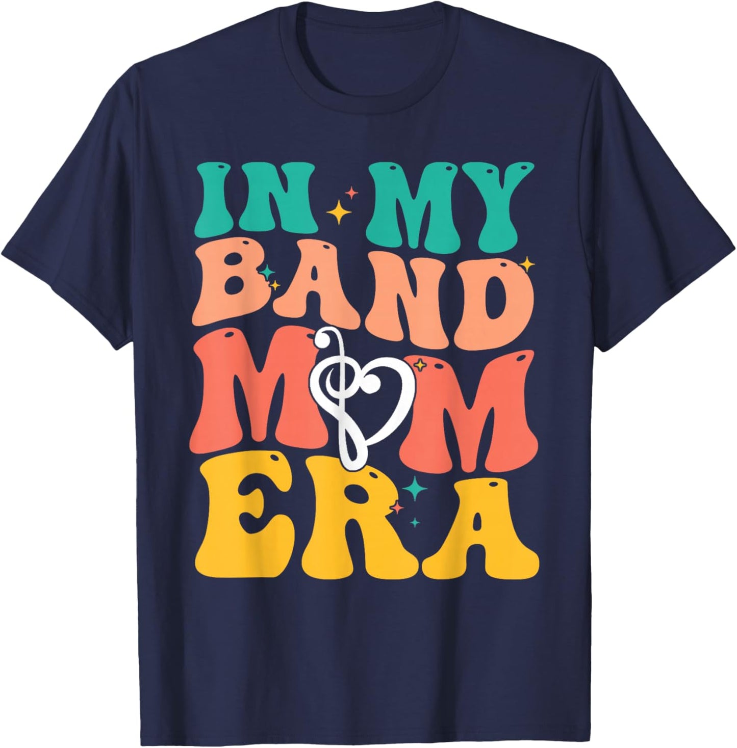 Retro In My Band Mom Era Marching Band Mom Mother Women T-Shirt - T-Shirt | Navy