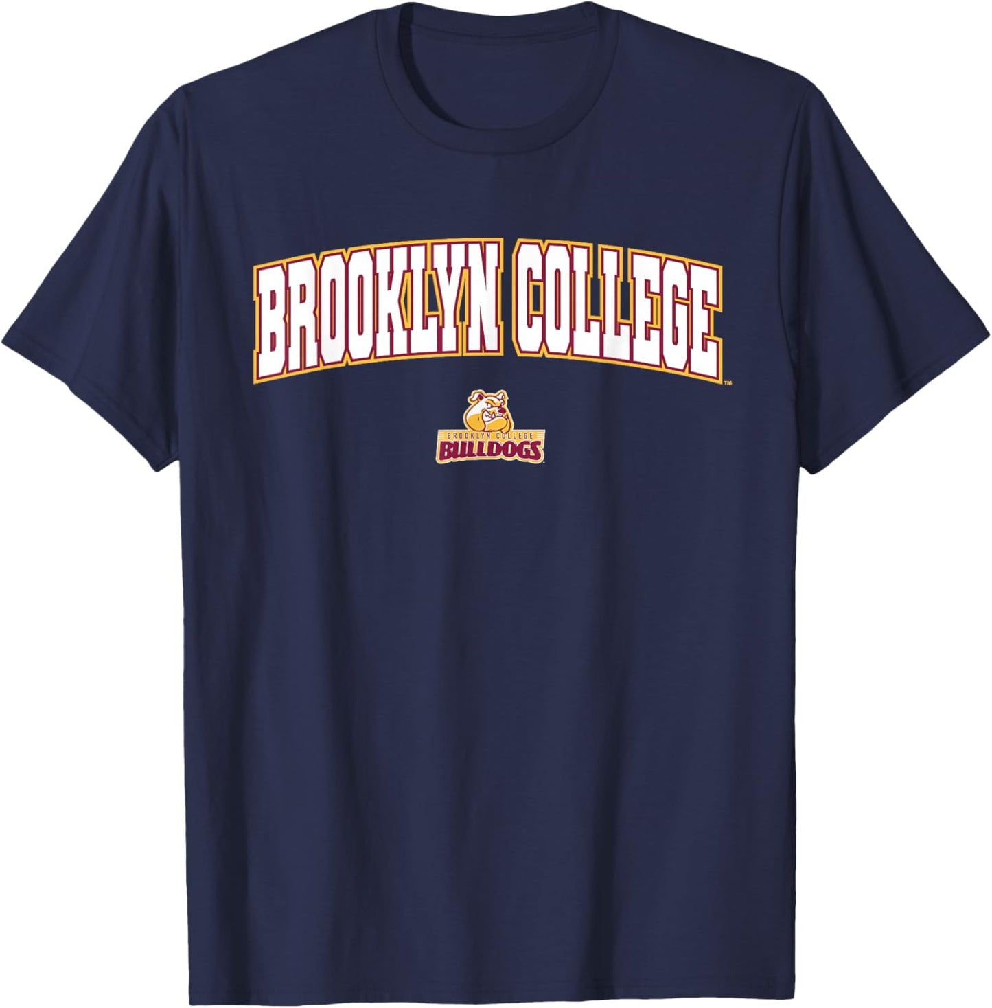 Brooklyn College Bulldogs Arch Logo T-Shirt - T-Shirt | Navy