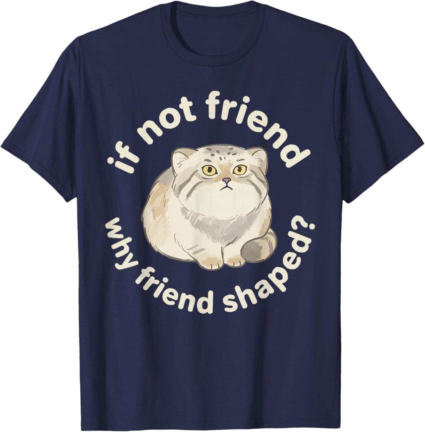 Pallas Cat Lover Kitten Meow Wild Cat Manul T-Shirt - T-Shirt | Navy