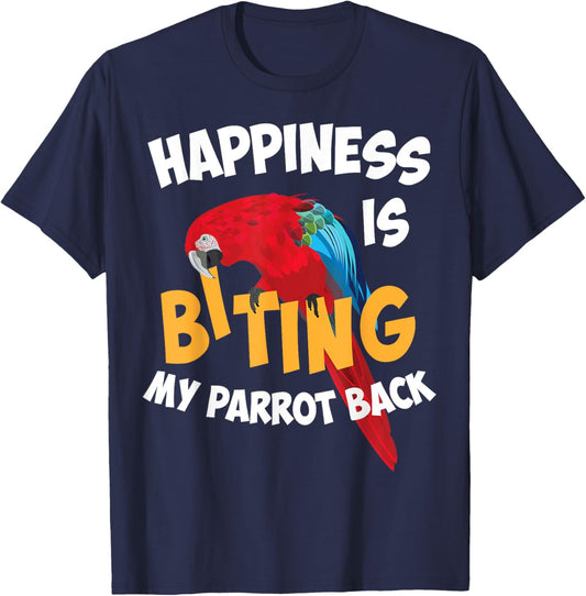 Cool Parrot Art Women Cockatoo Cockatiel Macaw Bird T-Shirt - T-Shirt | Navy