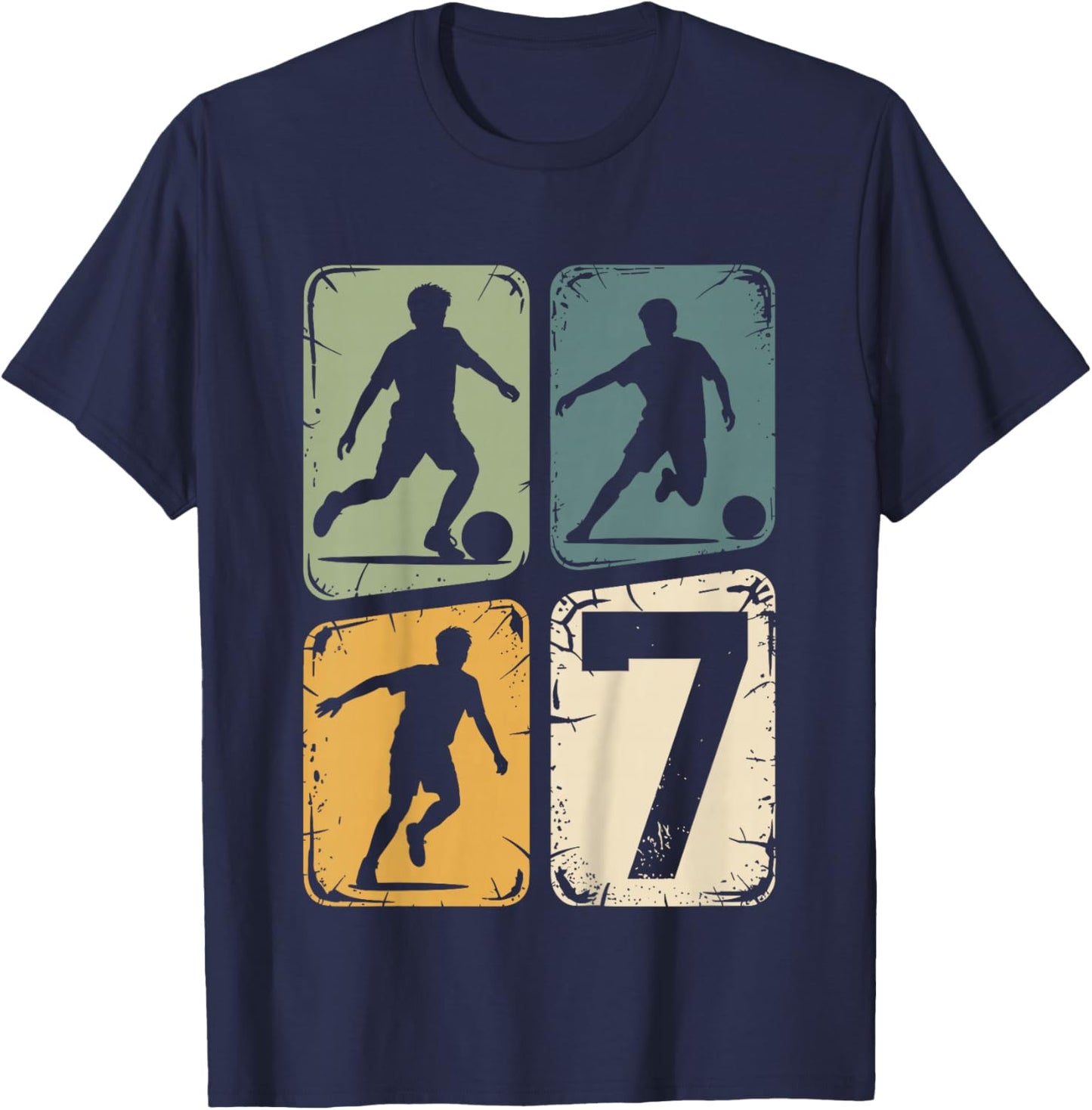 7. Geburtstag Junge Fußball Ball Jungs Fußballer 7 Jahre T-Shirt - T-Shirt | Navy