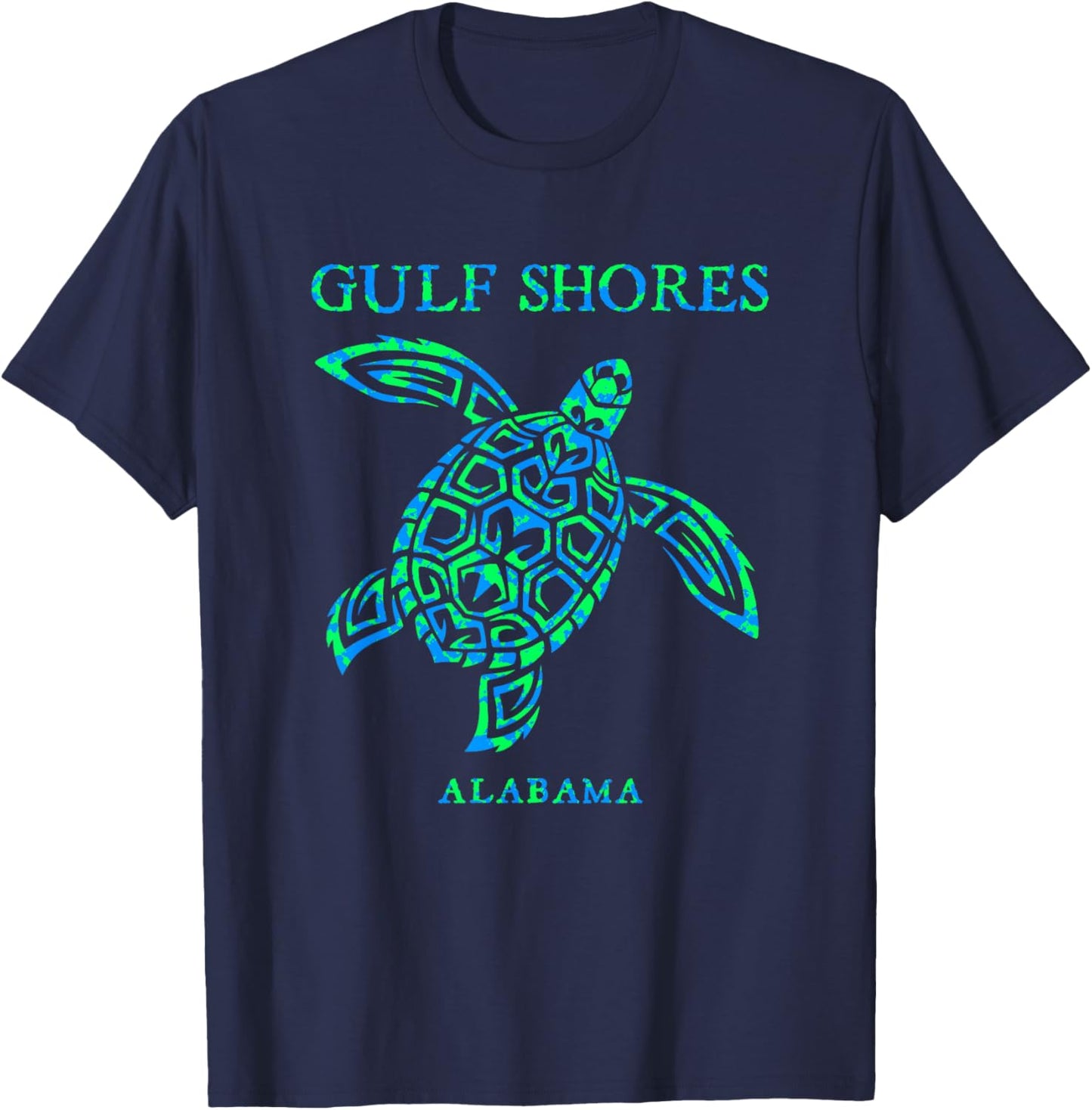 Gulf Shores Alabama Retro Sea Turtle Boys Girls Toddler T-Shirt - T-Shirt | Navy