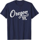 Oregon - OR, Retro Vintage Script Beaver Design T-Shirt - T-Shirt | Navy