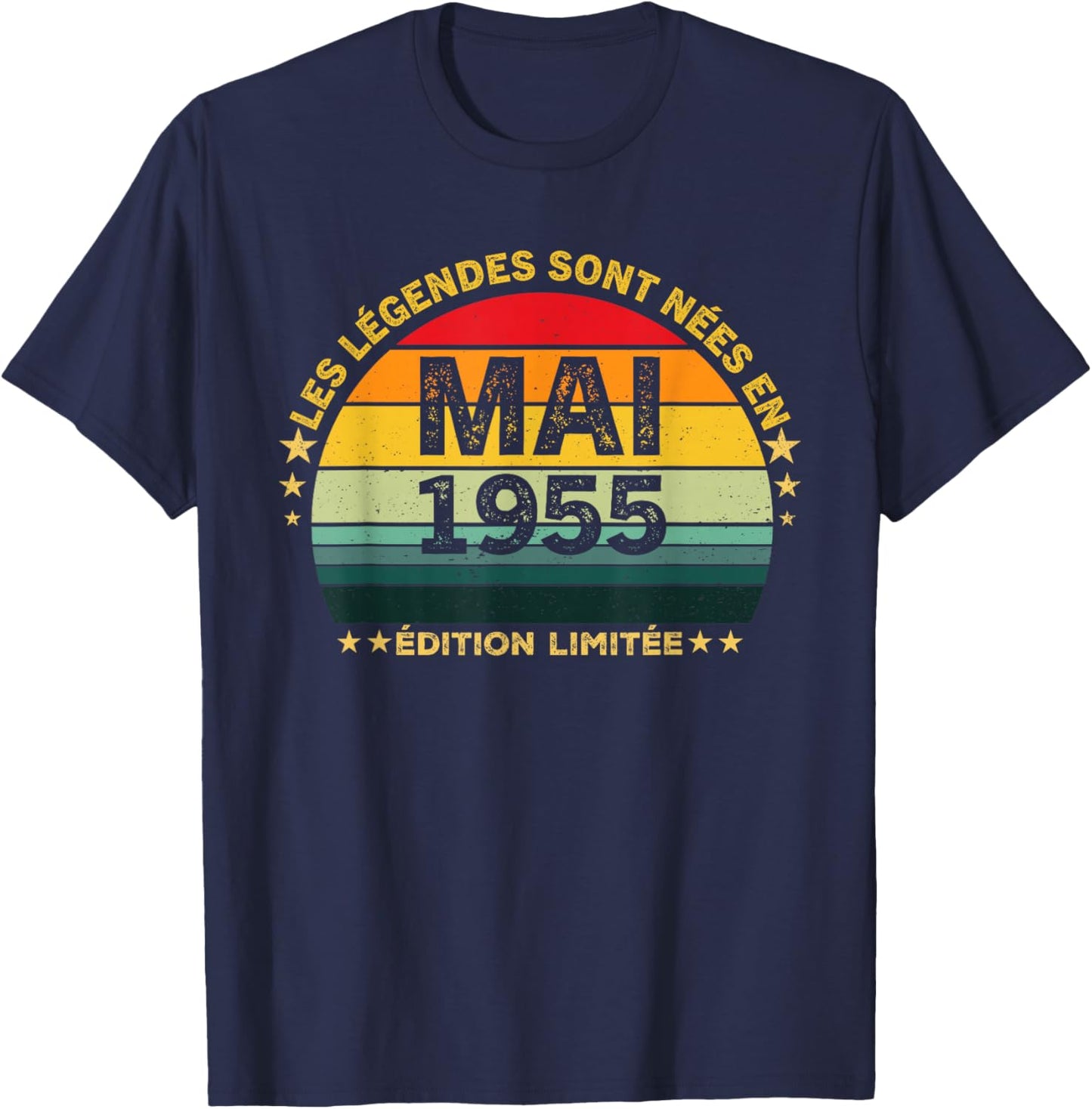 Retro Mai 1955 Édition limitée 71 Ans 71e Anniversaire T-Shirt - T-Shirt | Navy