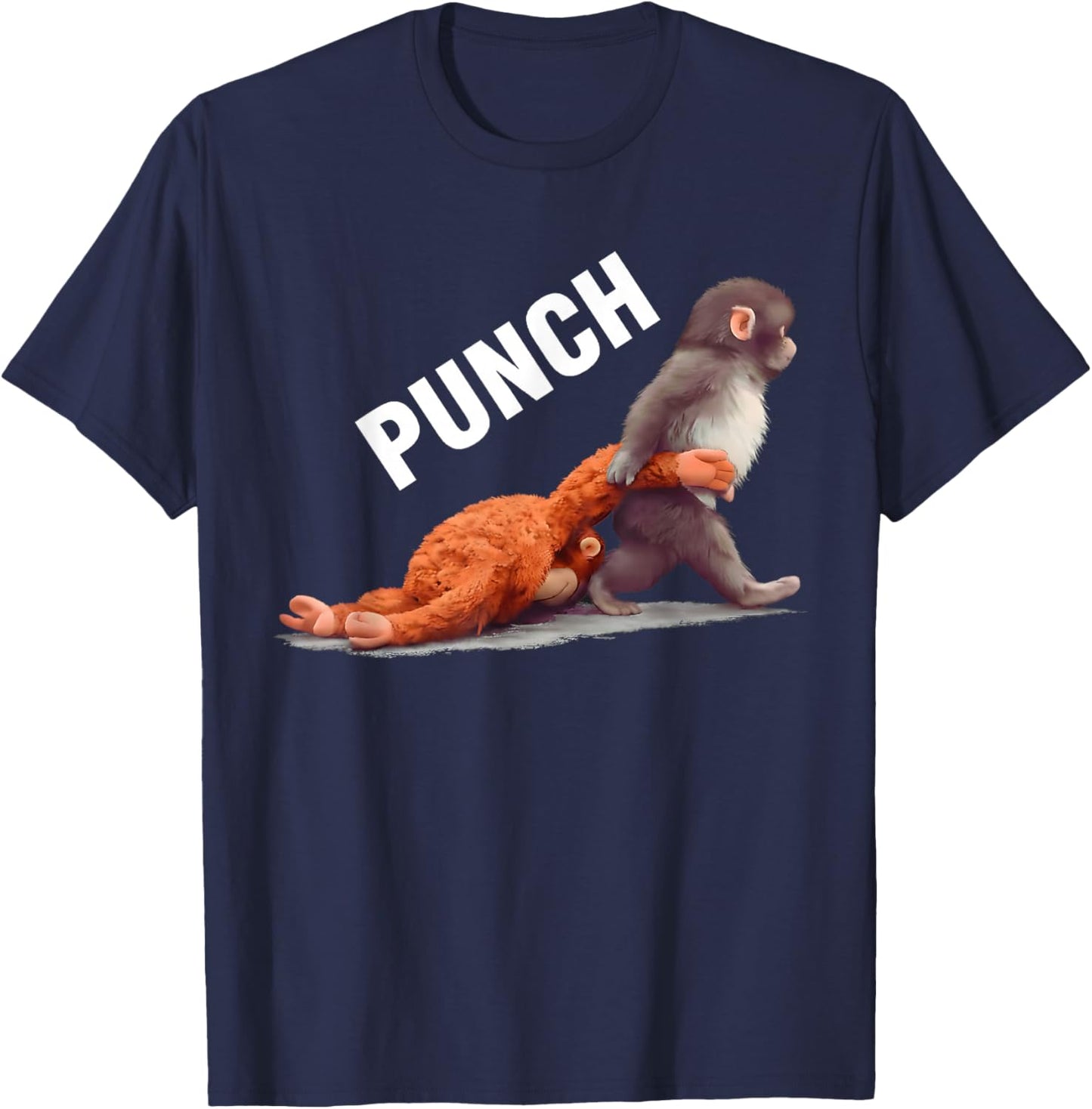Cute Baby Monkey Named Punch Shirt Punch Monkey Supporter T-Shirt - T-Shirt | Navy