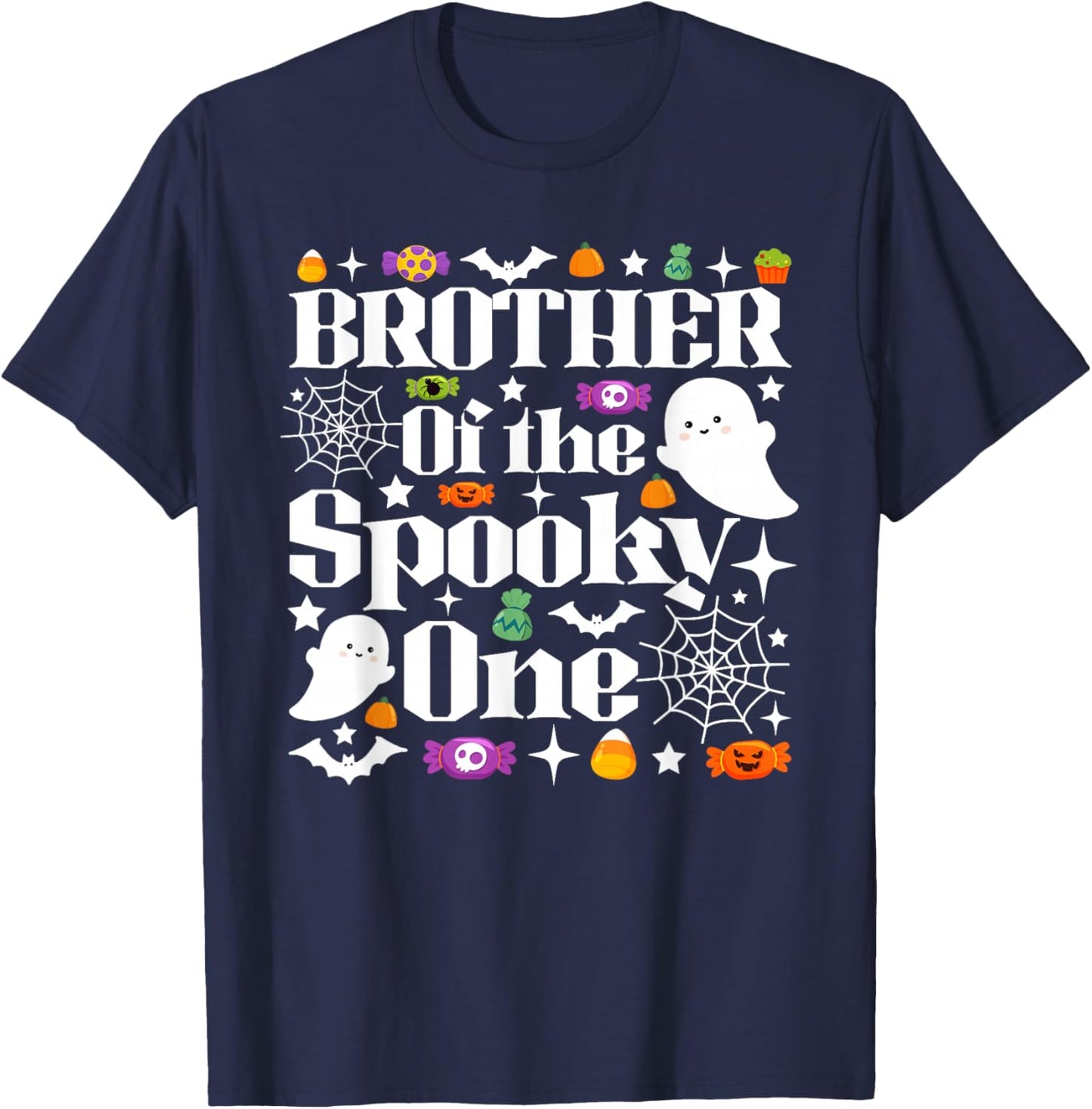 Brother of The Spooky One Halloween First Birthday Boy T-Shirt - T-Shirt | Navy