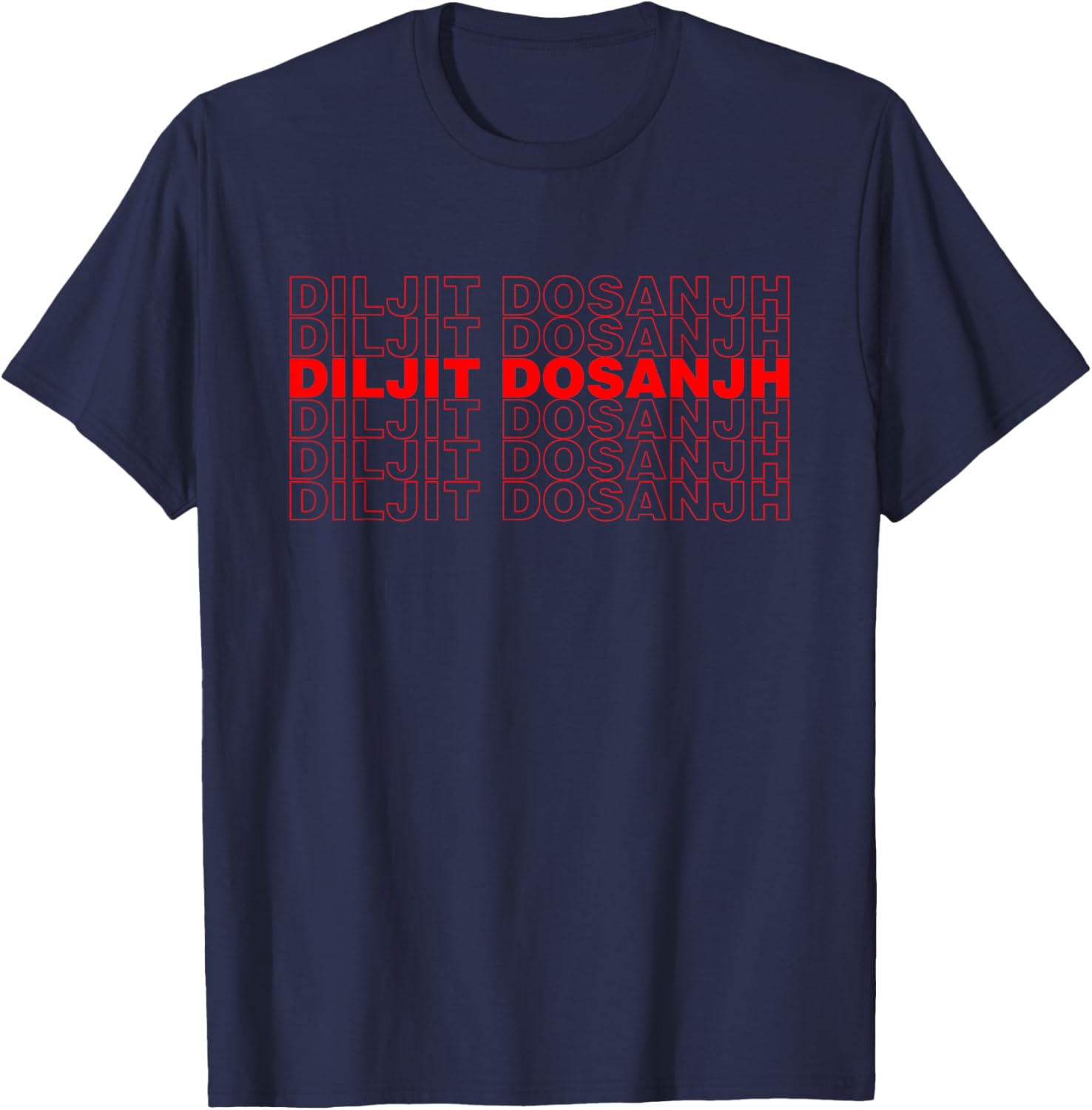Diljit Dosanjh Icon Tribute Text T-Shirt - T-Shirt | Navy