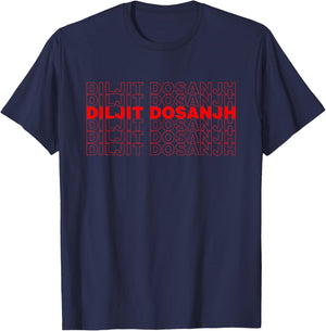 Diljit Dosanjh Icon Tribute Text T-Shirt - T-Shirt | Navy