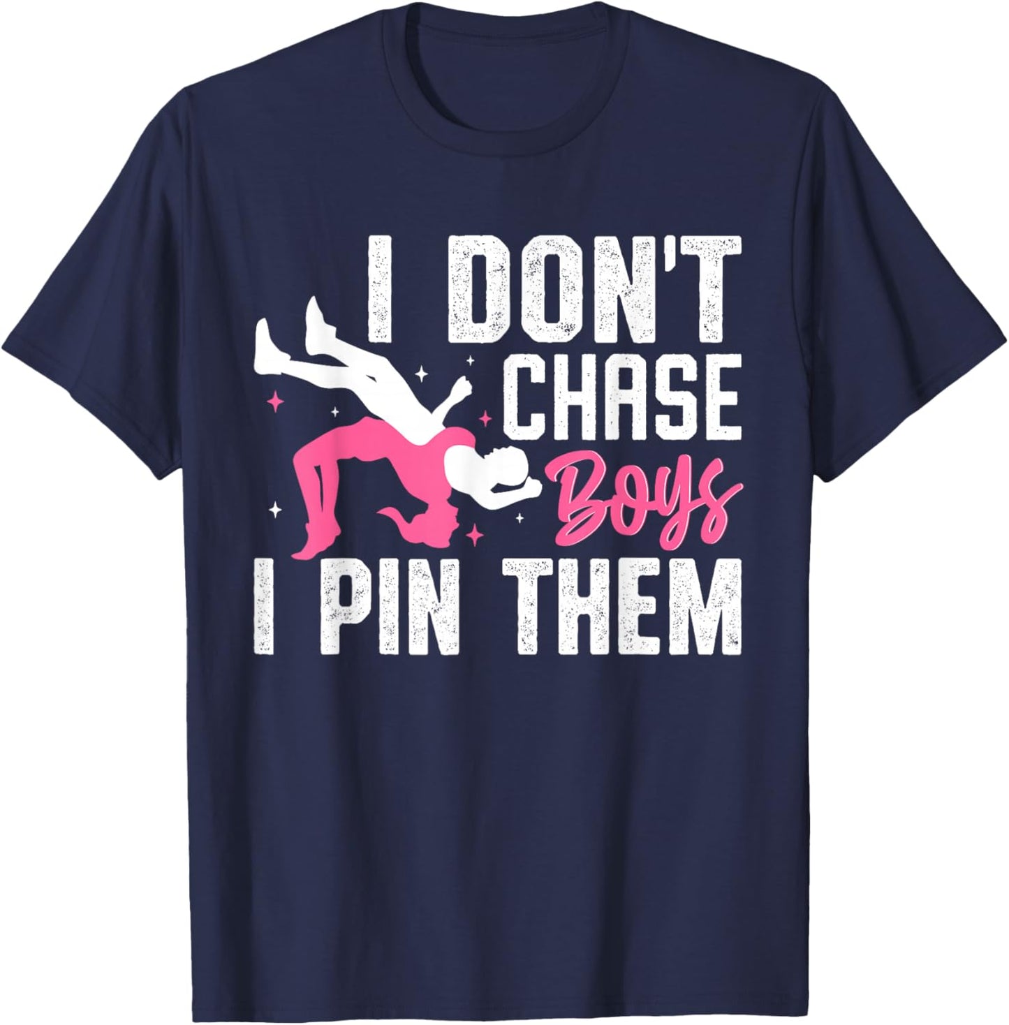 Wrestling Shirt Women Girls Funny Wrestler Mom Wrestle T-Shirt - T-Shirt | Navy
