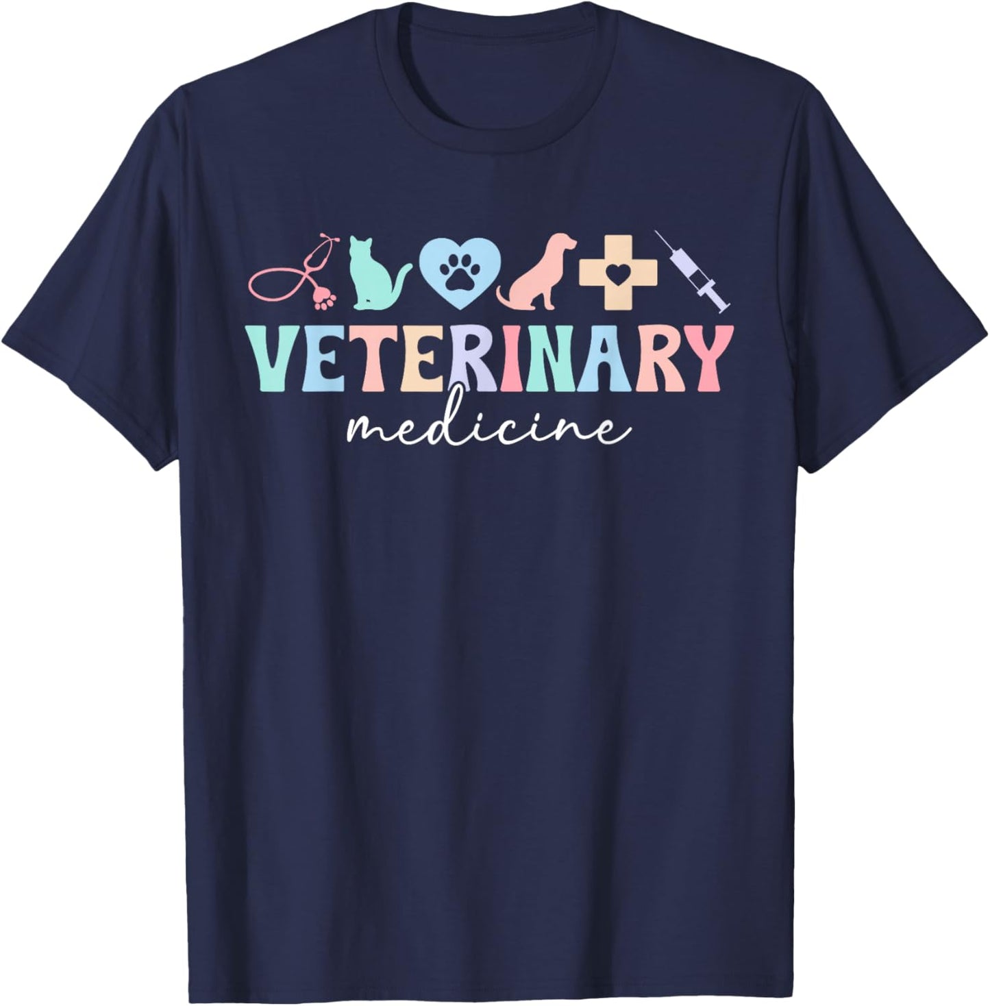 Boho Veterinary Medicine Vet Med Veterinarian Vet Medicine T-Shirt - T-Shirt | Navy