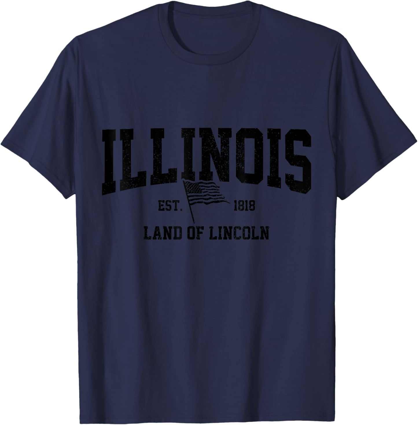 Illinois Land of Lincoln Vintage Pride T-Shirt - T-Shirt | Navy
