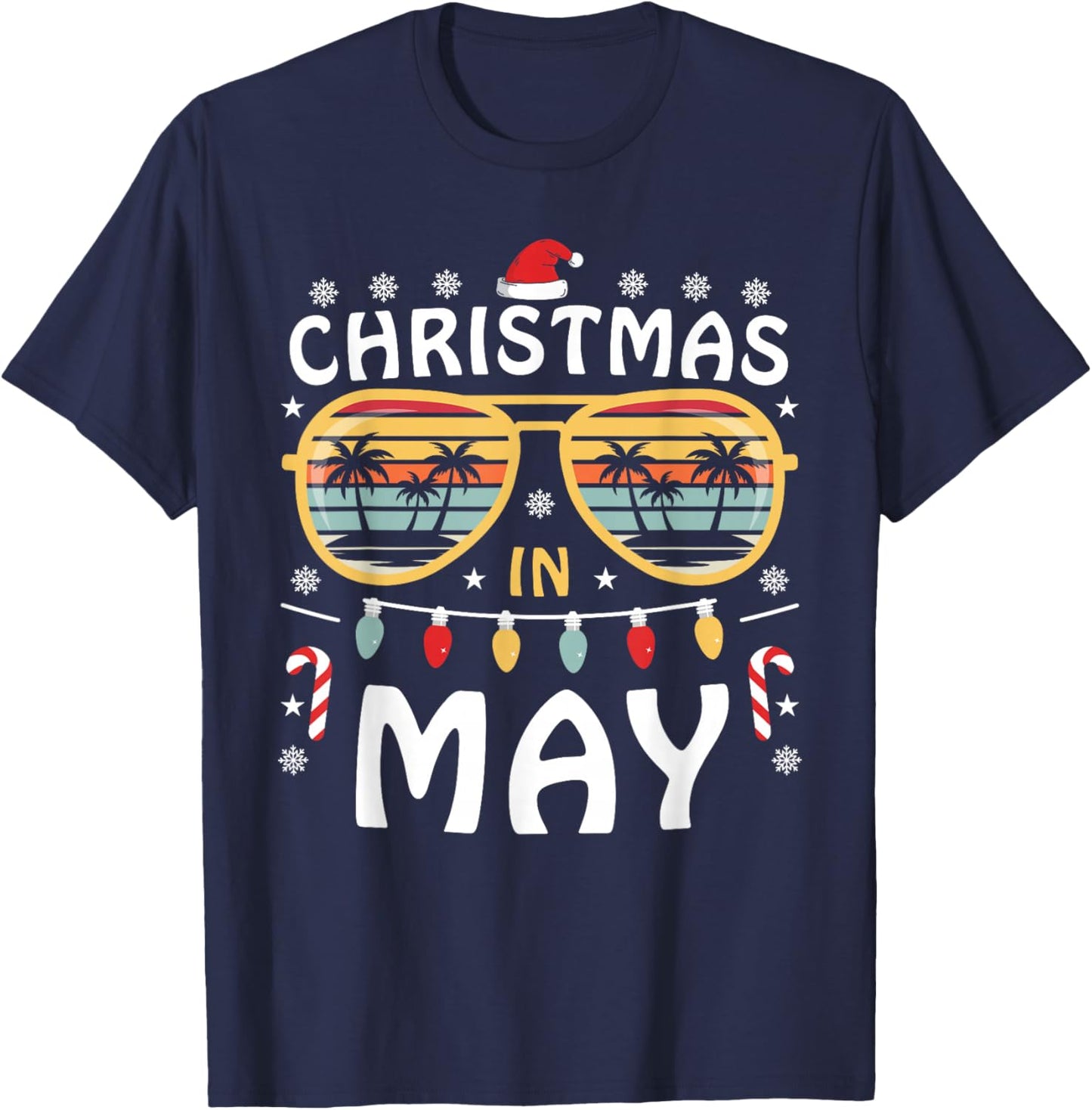 Christmas in May Sunglasses Beach Men Women Kids T-Shirt - T-Shirt | Navy
