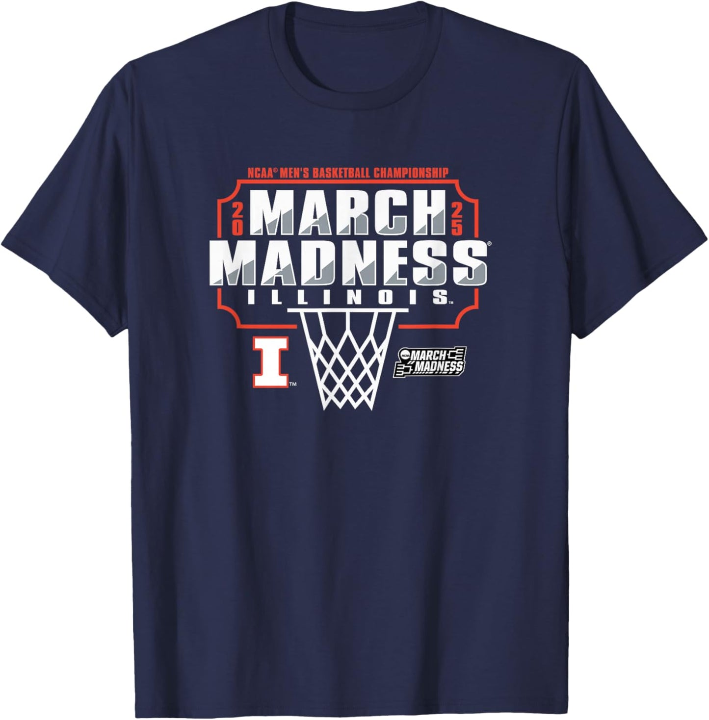 Illinois Fighting Illini March Madness 2025 Men's Basketball T-Shirt - T-Shirt | Navy