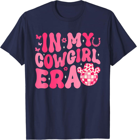 In My Cowgirl Era Groovy Cute Western Rodeo Cowgirl T-Shirt - T-Shirt | Navy