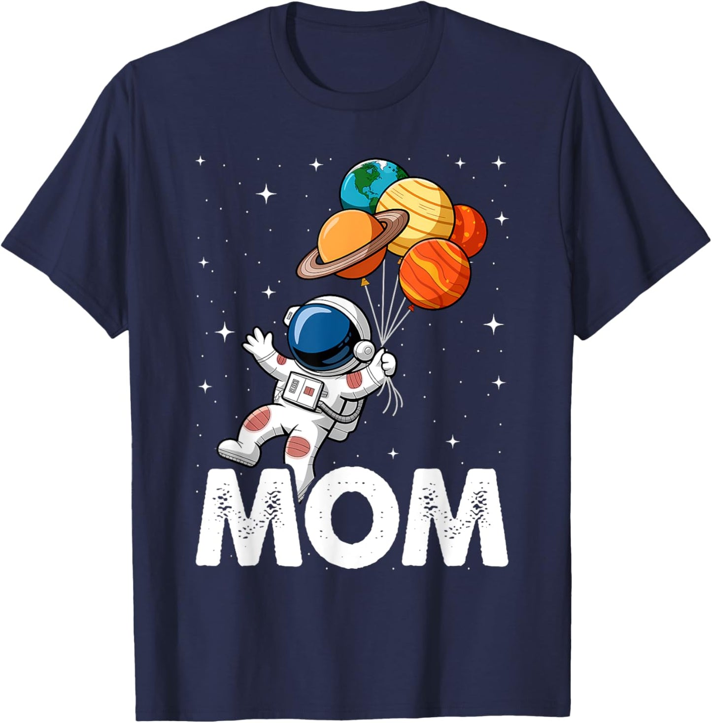 Mom Space Theme T-Shirt - T-Shirt | Navy