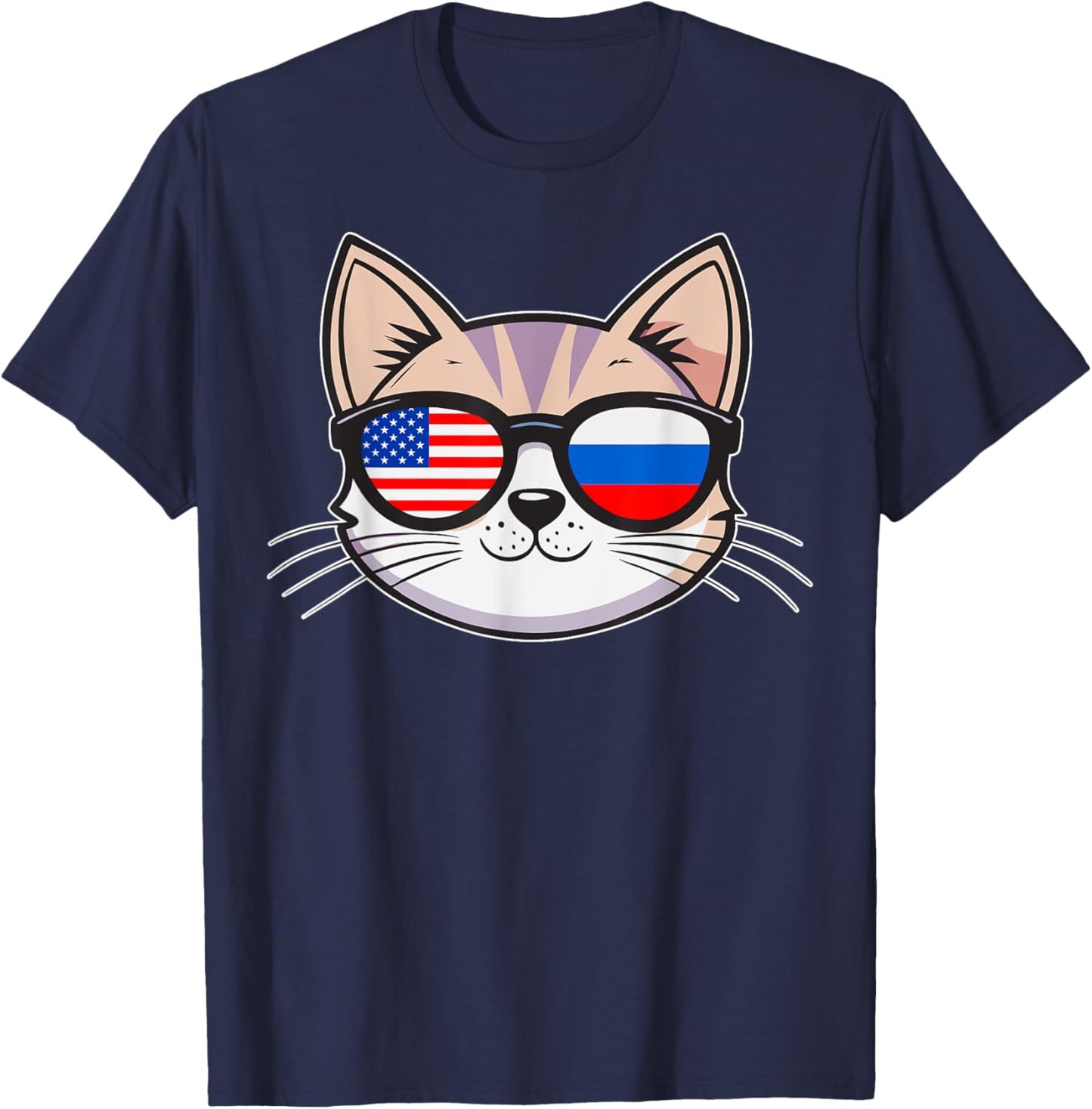 Dual Heritage Mixed Country USA Russia American Russian T-Shirt - T-Shirt | Navy