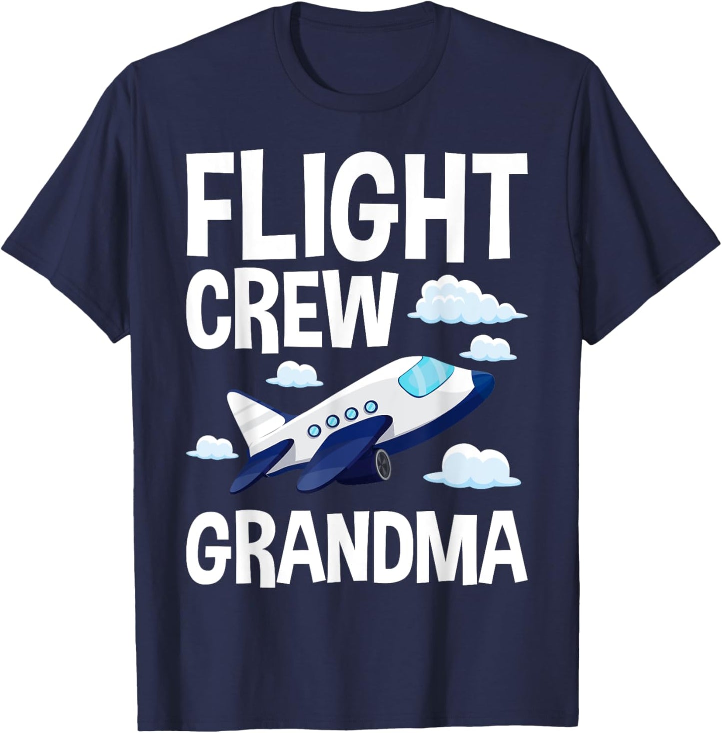 Flight Crew Airplane 1st Birthday Grandma Airplane Family T-Shirt - T-Shirt | Navy
