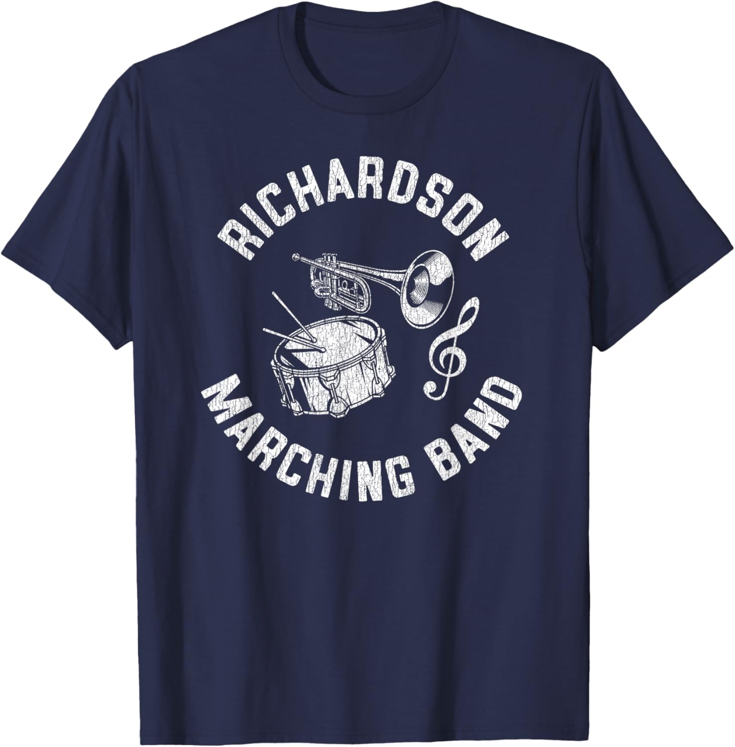 Richardson Marching Band Vintage Classic Music Distressed T-Shirt - T-Shirt | Navy